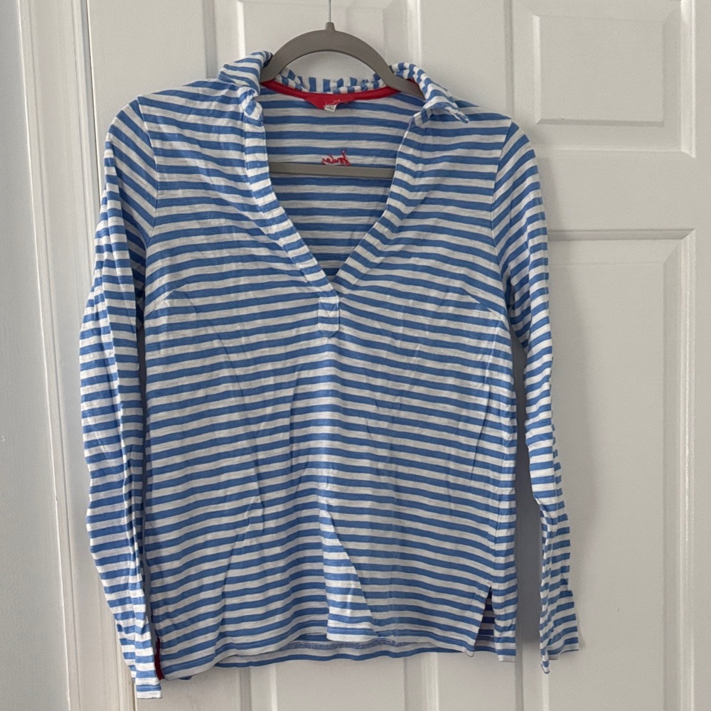 Joules Blue and White Striped Long Sleeve Shirt
